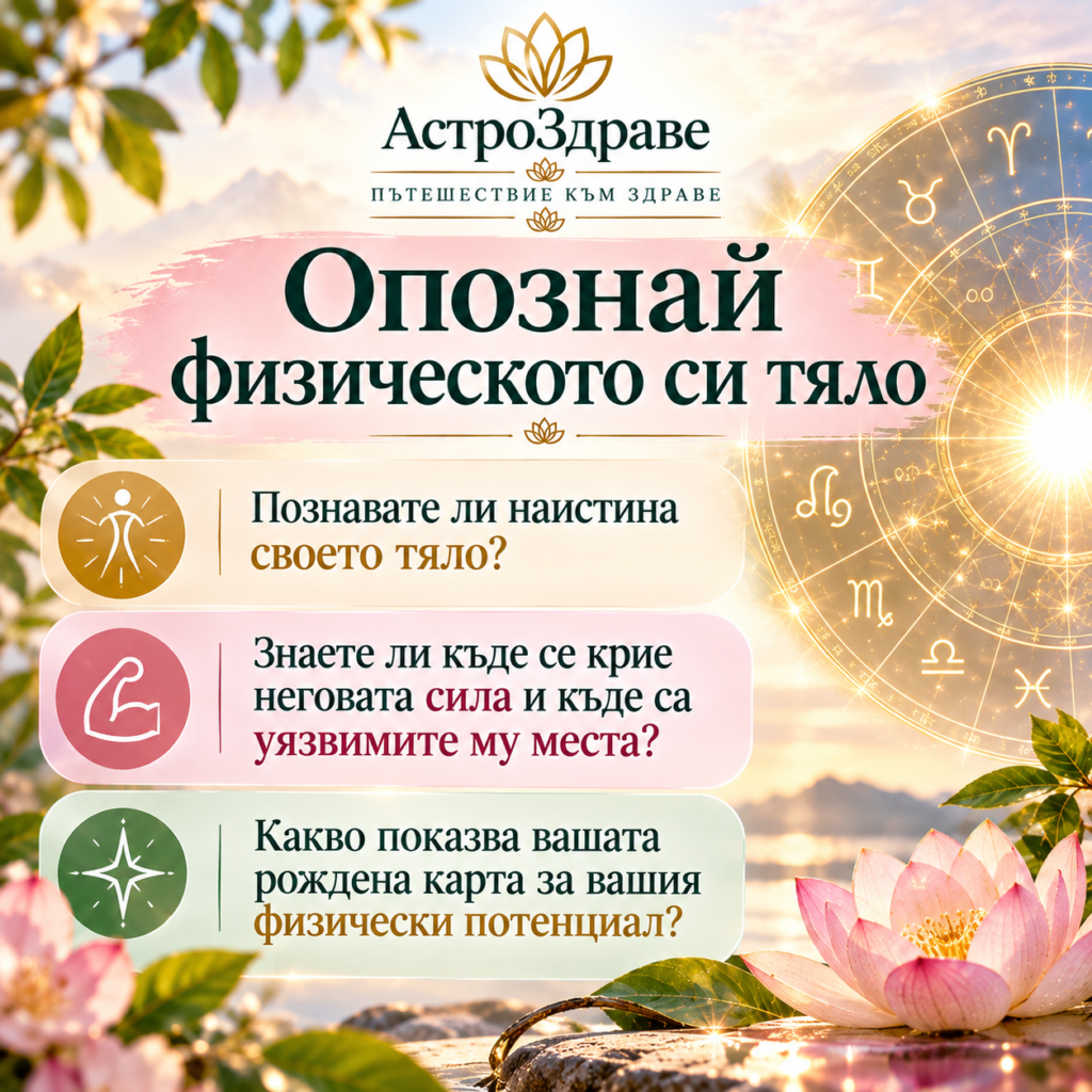 ОПОЗНАЙ ФИЗИЧЕСКОТО СИ ТЯЛО ЧРЕЗ АСТРОЛОГИЯТА